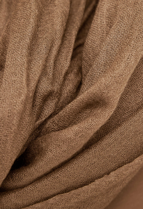 Jac+Jack Gauze Silk Cashmere Shawl - Camel Neutral